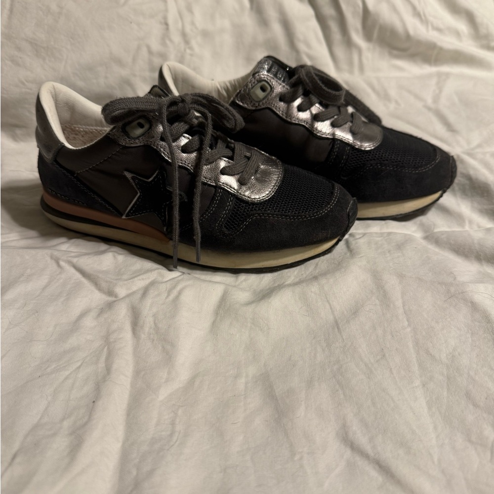 Vintage Havanas Black and Silver Star Sneakers